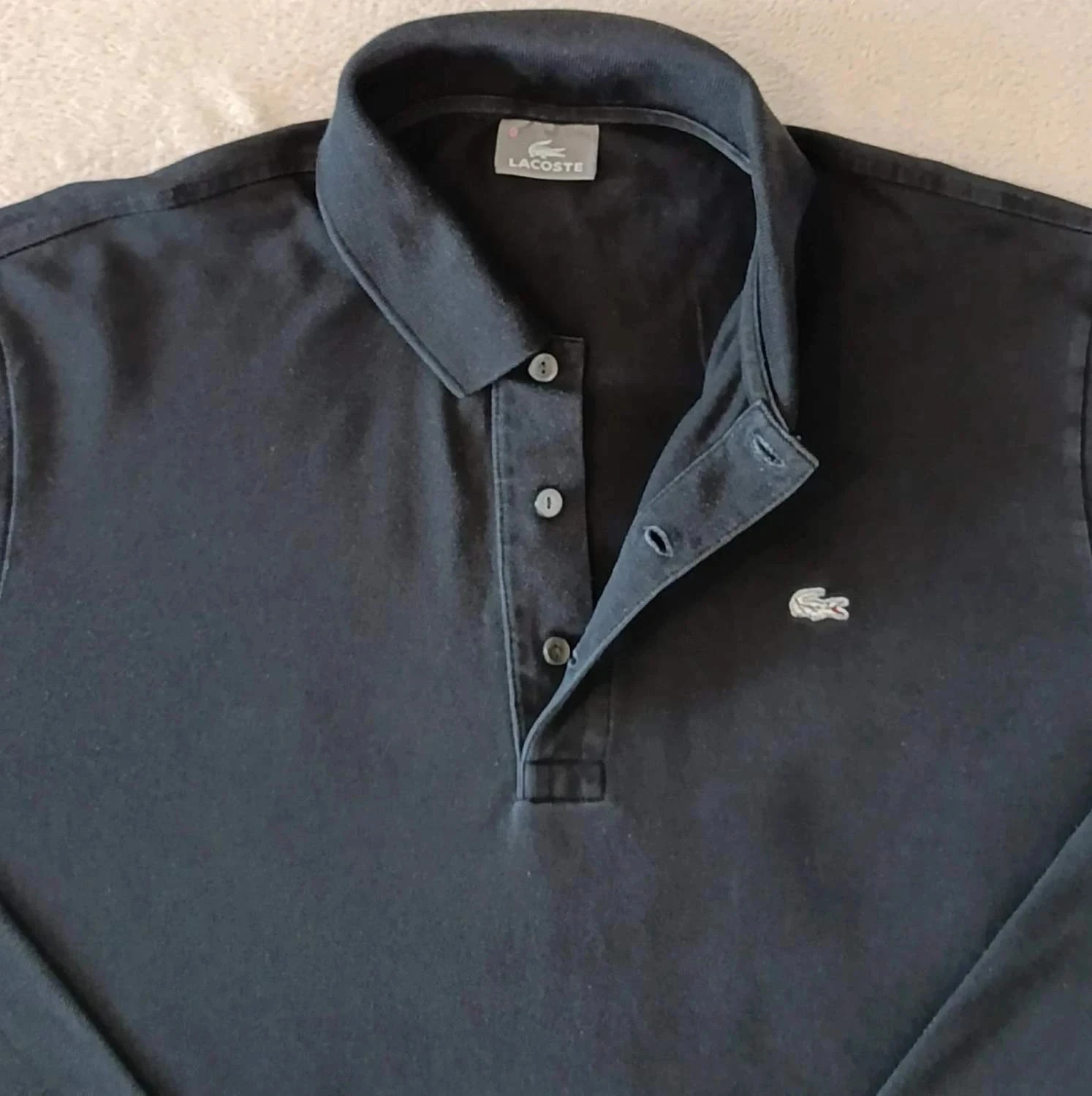 Polo Lacoste preto mangas longas Tamanho 6 – photo 7